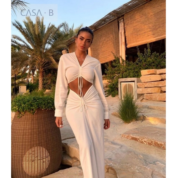 NEW!!💫CASA B|Samara Ruched Disconnect Dress - Picture 6 of 7